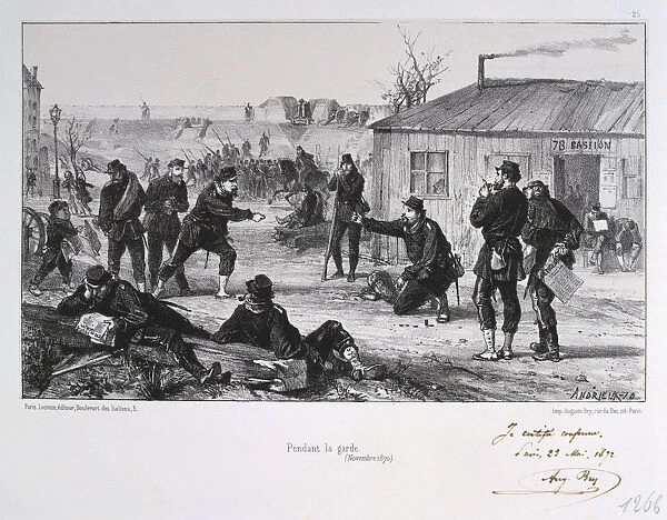 Pendant la garde, Siege of Paris, Franco-Prussian War, November 1870 (1872). Artist: Auguste Bry