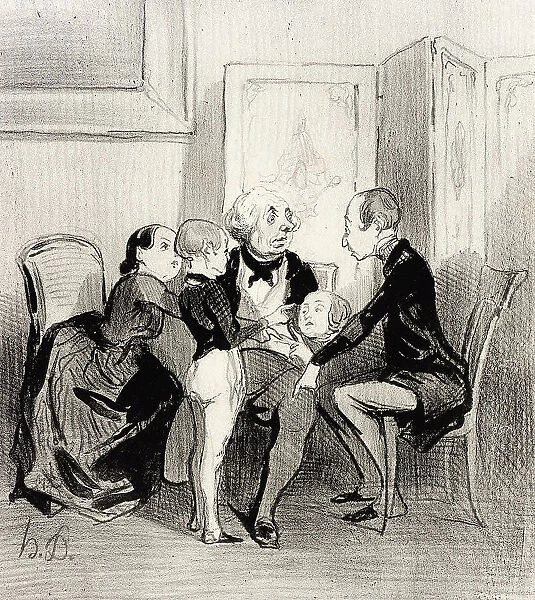 Un petit jeu de société, 1842. Creator: Honore Daumier