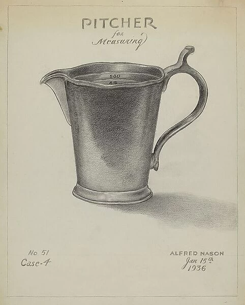 Pewter Pitcher, 1936. Creator: Alfred Nason