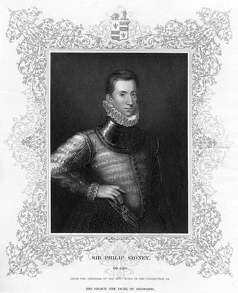 Philip Sidney, 16th century English soldier, statesman, poet, and patron of poets, c1840