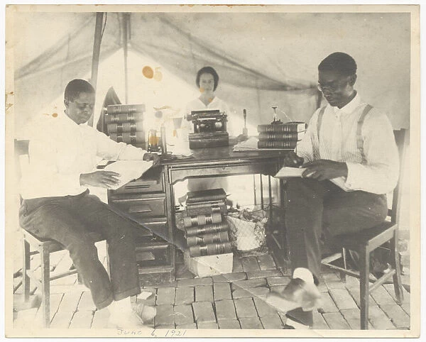 Photograph of B. C. Franklin, I. H. Spears, and Effie Thompson, June 6, 1921