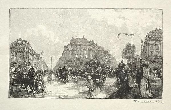 Place de lOpera, 1890. Creator: Auguste Louis Lepere (French, 1849-1918)