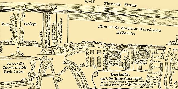 Plan of Bankside, Early in the Seventeenth Century, (c1878). Creator: Unknown