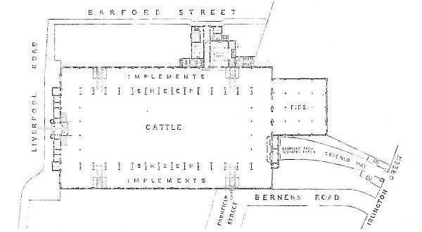 Plan of the new Agricultural Hall, Islington, 1862. Creator: Unknown
