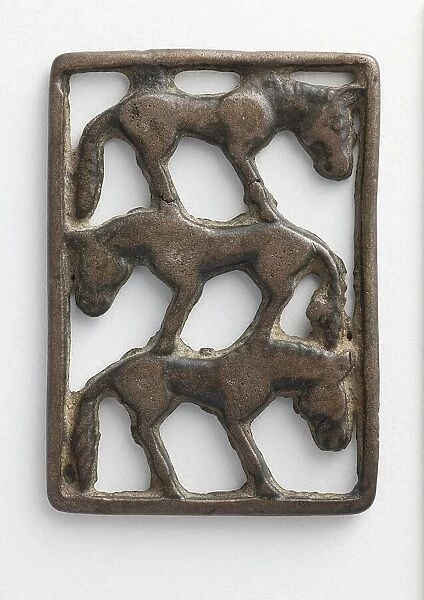Plaque (Three Horses) (image 1 of 2), 5th-4th century B.C.. Creator: Unknown