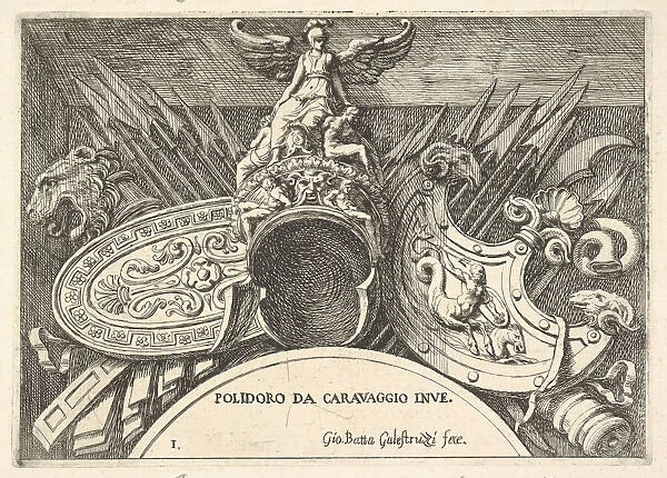 Plate 1: trophies of Roman arms from decorations above the windows on the second floor