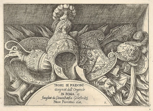 Plate 5: trophies of Roman arms from decorations above the windows on the second floor of