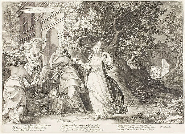 Plate Five, from Five Wise and Five Foolish Virgins, 1606. Creator: Jan Saenredam