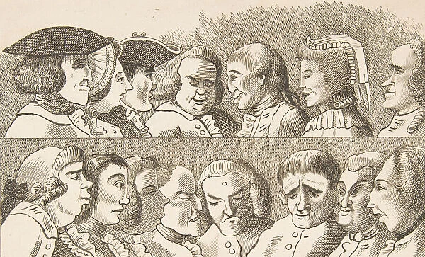 Plate IV, from Rules for Drawing Caricaturas, February 26, 1788. Creator: Francis Grose