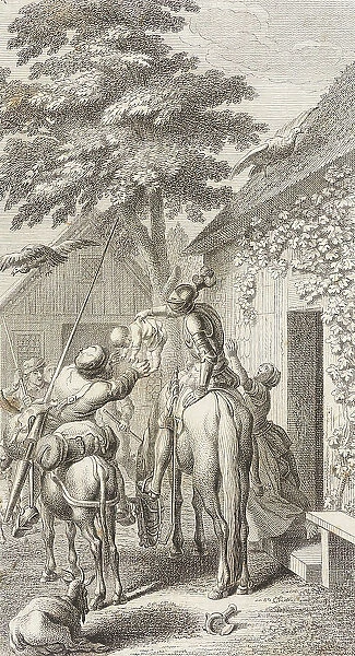 Plate XXIII from Life and Adventures of the Knight Don Quixote de la Mancha, 1780. Creator: Daniel Berger