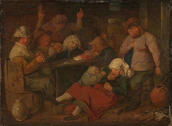 Poor Folk Drinking in a Tavern, c.1625-c.1630. Creator: Adriaen Brouwer