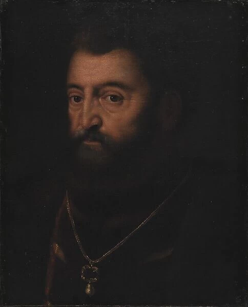 Portrait of Alfonso d'Este Duke of Ferrara, late 16th or early 17th century. Creator: Copy after Titian