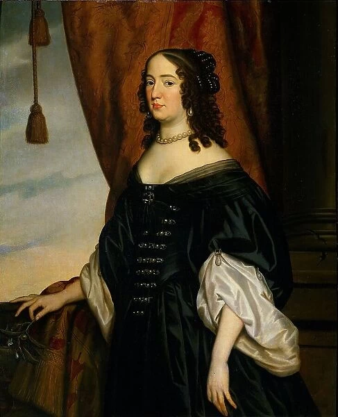 Portrait of Amalia van Solms (1602-75), 1650. Creator: Workshop of Gerard van Honthorst