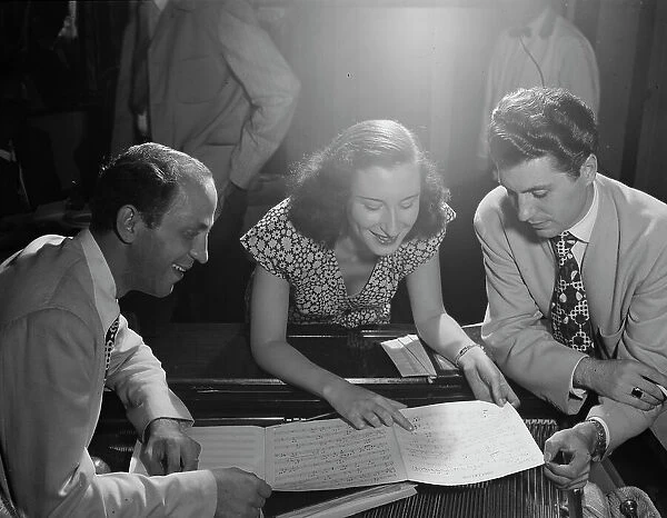 Portrait of Clyde Lombardi, Barbara Carroll, and Chuck Wayne, Downbeat, N.Y. ca. Sept. 1947. Creator: William Paul Gottlieb