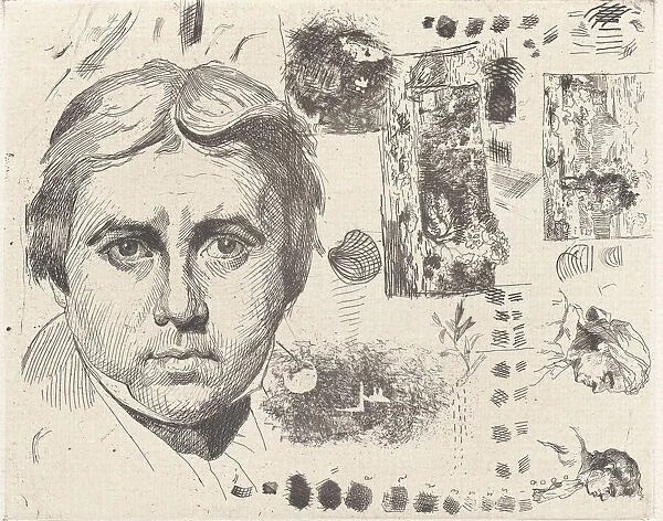 Portrait d Ingres (Portrait of Ingres), 1844, printed 1982. Creator: Charles Negre