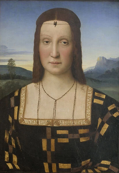 Portrait of Elisabetta Gonzaga (1471-1526). Artist: Raphael (1483-1520)