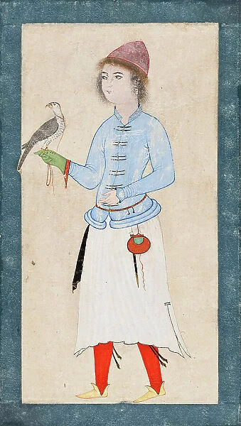 Portrait of a Falconer Holding a Hawk on Gloved Right Hand (image 2 of 2), Late 16th century. Creator: Unknown