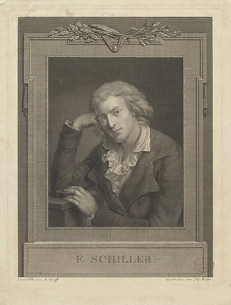 Portrait of Friedrich von Schiller (1759-1805), 1793. Creator: Müller, Johann Gotthard (1747-1830)