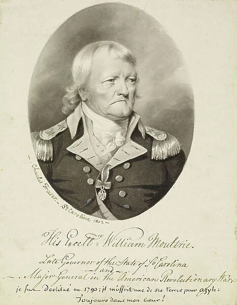 Portrait of Governor William Moultrie, 1802. Creator: Charles Fraser