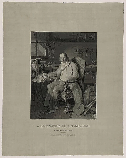 Portrait of Joseph Marie Jacquard (1752-1834), Lyon, 1839. Creator: Michel-Marie Carquillat