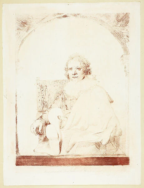Portrait of a Man in an Arm Chair... published 1821. Creator: Christian Josi