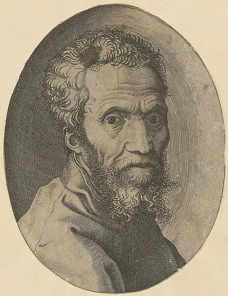 Portrait of Michelangelo Buonarroti, 1564-1570. Creator: Ghisi, Giorgio (1520-1582)