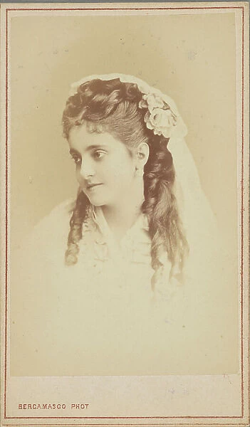 Portrait of the opera singer Adelina Patti (1843-1919), 1870-1875. Creator: Bergamasco, Charles (Karl) (1830-1896)