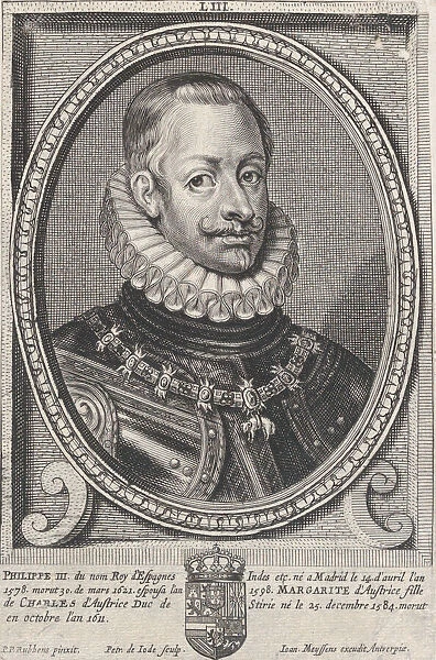Portrait of Philip III, King of Spain, ca. 1650. Creator: Pieter de Jode II