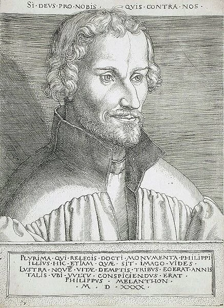 Portrait of Philip Melancthon, 1540. Creator: Heinrich Aldegrever