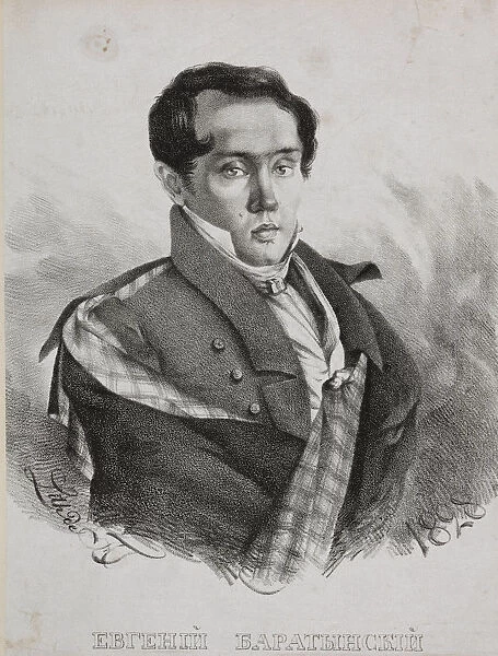 Portrait of the poet Yevgeny Abramovich Baratynsky (1800-1844), 1828. Creator: Hampeln