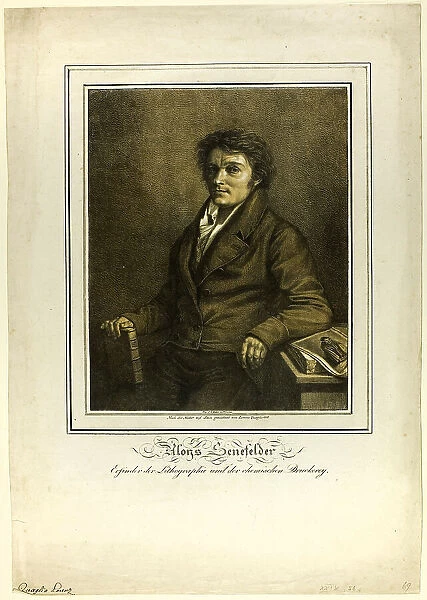 Portrait of Senefelder, 1818. Creator: Lorenzo Quaglio II