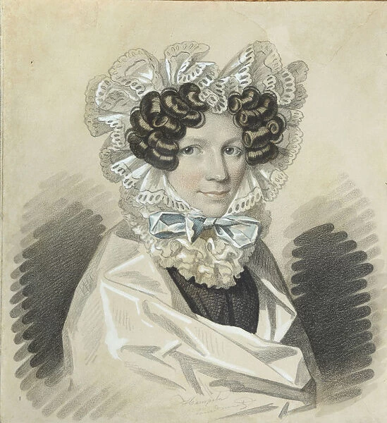 Portrait of Sofia Kharitonovna Mudrova (1786-1833), 1820s. Creator: Hampeln, Carl