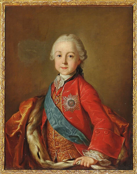 Portrait of Tsar Paul I of Russia (1754-1801) as Zarevich, Second Half of the 18th cen.. Creator: Rotari, Pietro Antonio (1707-1762)