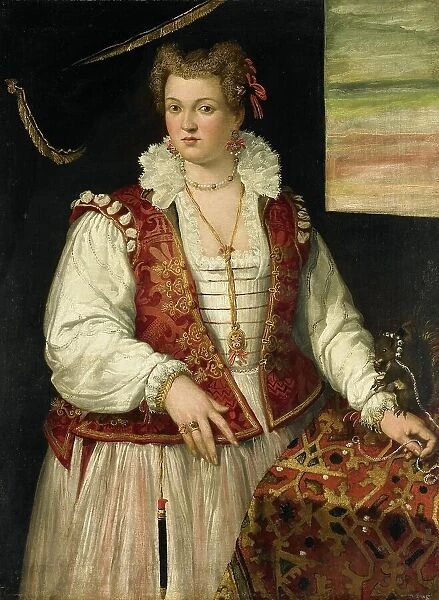 Portrait of a Woman with a Squirrel, 1565-1575. Creator: Francesco Montemezzano