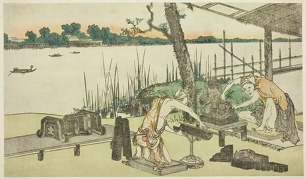 Potters at Work - Imado, Japan, c. 1808. Creator: Hokusai