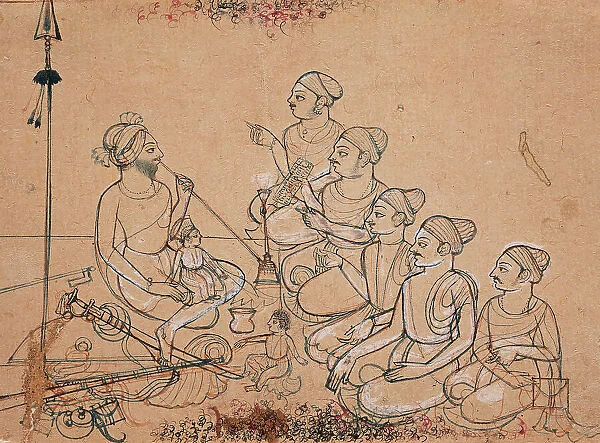 A Prince and His Sons Receive Visitors in the Mardana (Men's Quarter), 1786. Creator: Unknown