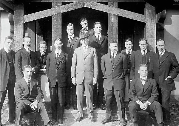 Princeton University students with Woodrow Wilson, 1913. Creator: Harris & Ewing. Princeton University students with Woodrow Wilson, 1913. Creator: Harris & Ewing