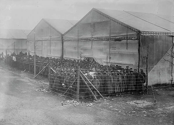 Prisoners in detention pen, Germany, between c1915 and c1916. Creator: Bain News Service