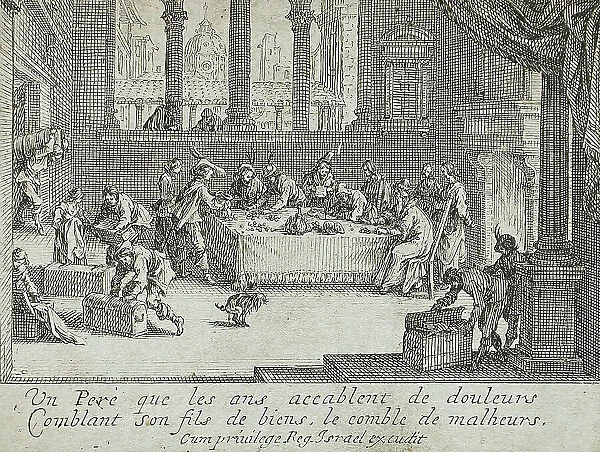 The Prodigal Son Receives His Inheritance, 1634. Creator: Jacques Callot