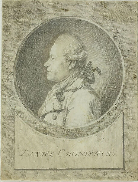 Profile of Daniel Chodowiecki, 1773. Creator: Adrian Zingg