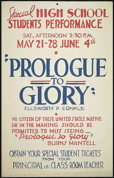 Prologue to Glory, [193-]. Creator: Unknown