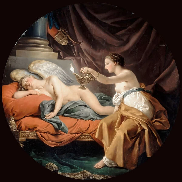 Psyche Surprising Sleeping Cupid. Artist: Lagrenee, Louis-Jean-Francois (1725-1805)