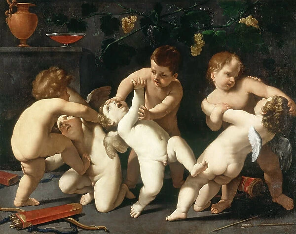 Putti Fighting. Creator: Reni, Guido (1575-1642)