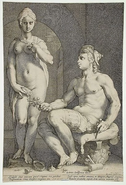 Pygmalion and Galatea, 1593. Creator: Hendrik Goltzius