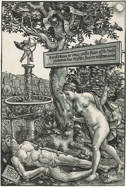Pyramus and Thisbe, c. 1510. Creator: Hans Wechtlin (German, 1480  /  85-aft 1526)