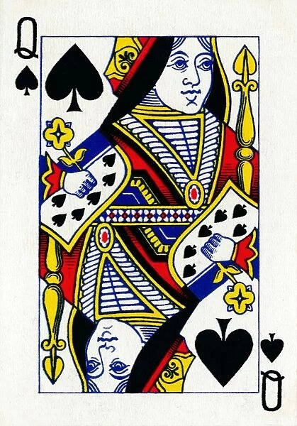 Queen of Spades from a deck of Goodall & Son Ltd. playing cards, c1940