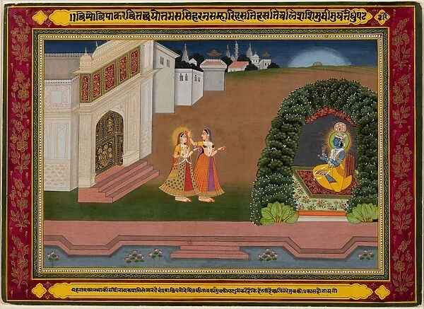 Radhas Confidante Brings Her to Krishna, c. 1790-1800. Creator: Unknown