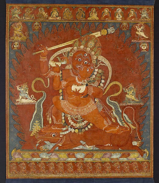 Raktayamari and Vajravetali, early 14th century. Creator: Unknown