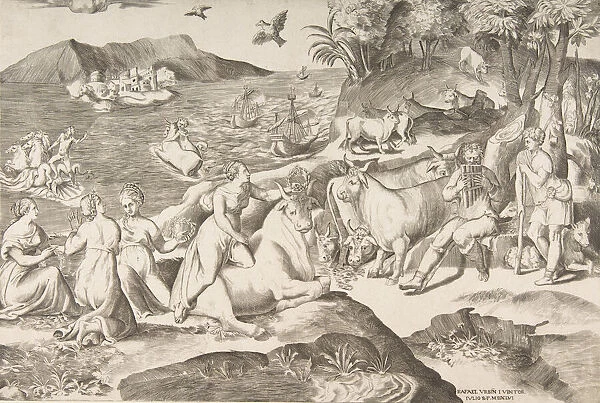 The Rape of Europa, 1546. Creator: Giulio Bonasone