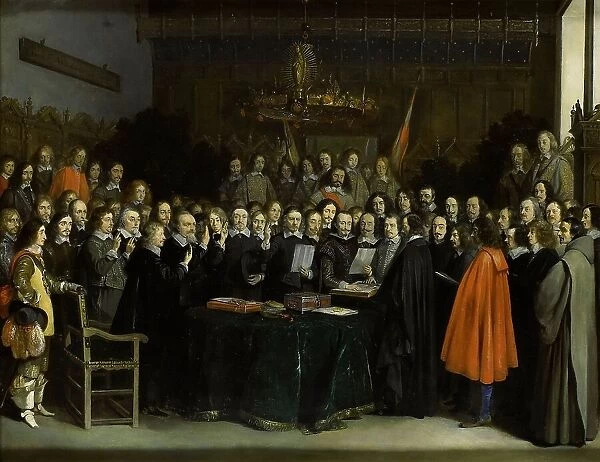 The Ratification of the Treaty of Münster, 1648. Creator: Gerard Terborch II